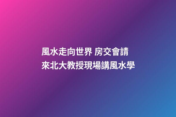 風水走向世界 房交會請來北大教授現場講風水學